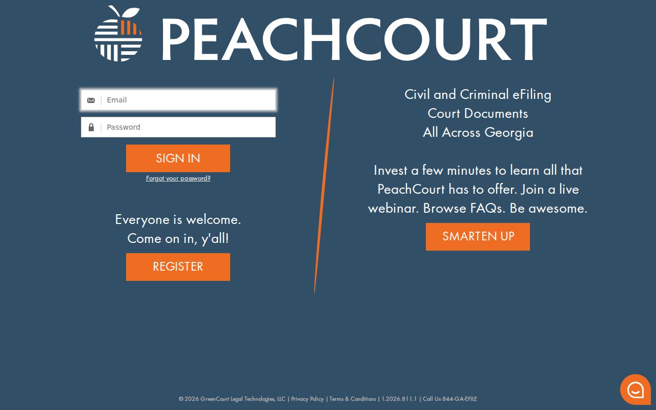 Echols County criminal court docket PeachCourt login gate